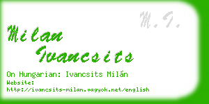 milan ivancsits business card
