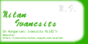 milan ivancsits business card
